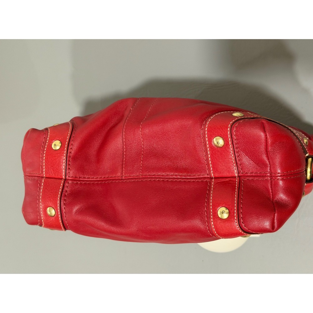 Coach 10615 Ergo Hobo Bag Womens Red Leather Brass Hardware Good Condition - Picture 10 of 16